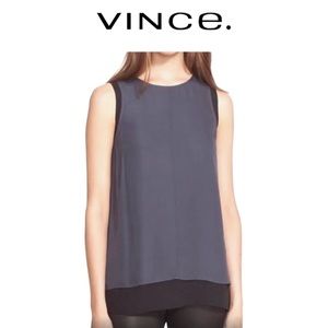 Vince Double Layer Silk Tank Top